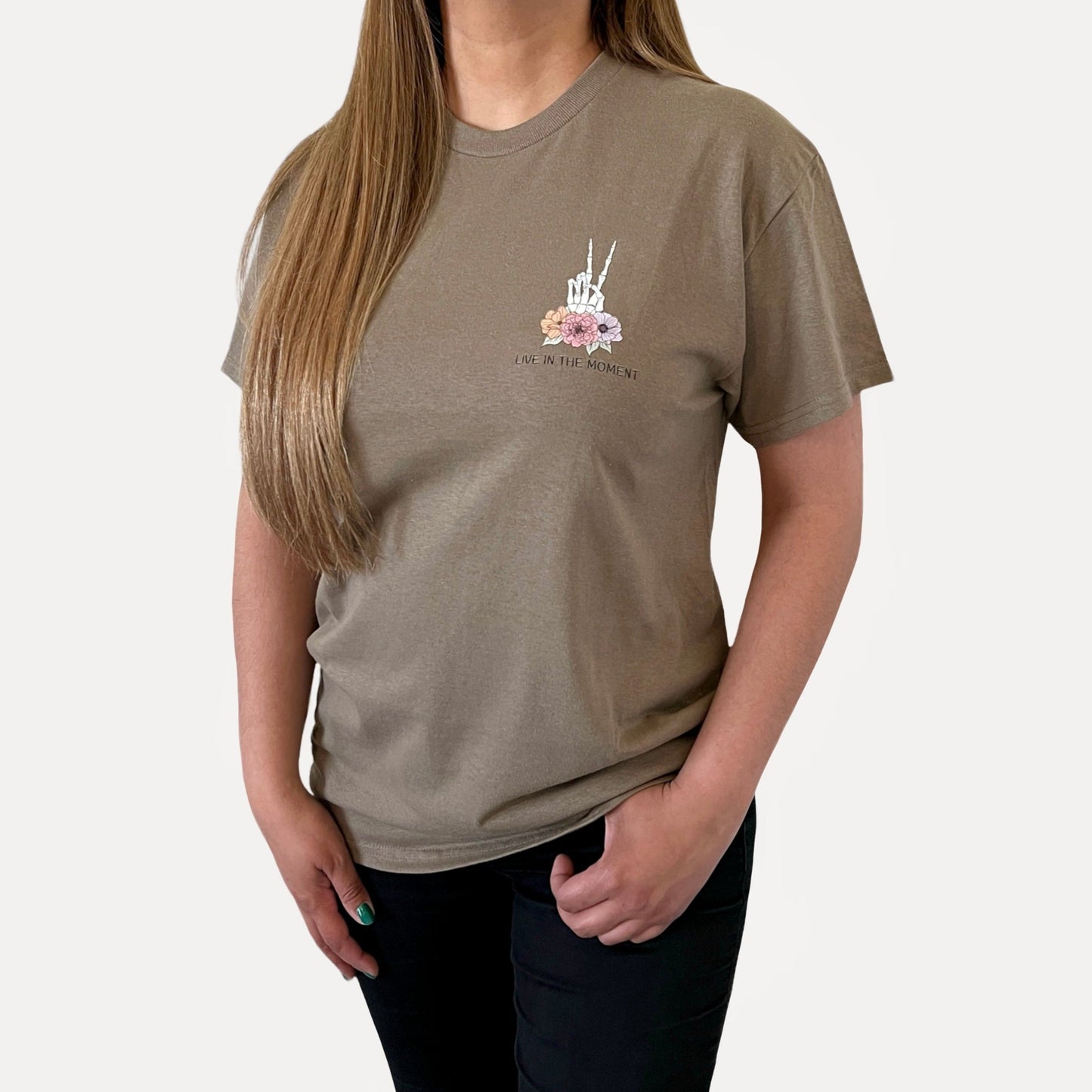 Live In The Moment T-Shirt in Savana Brown