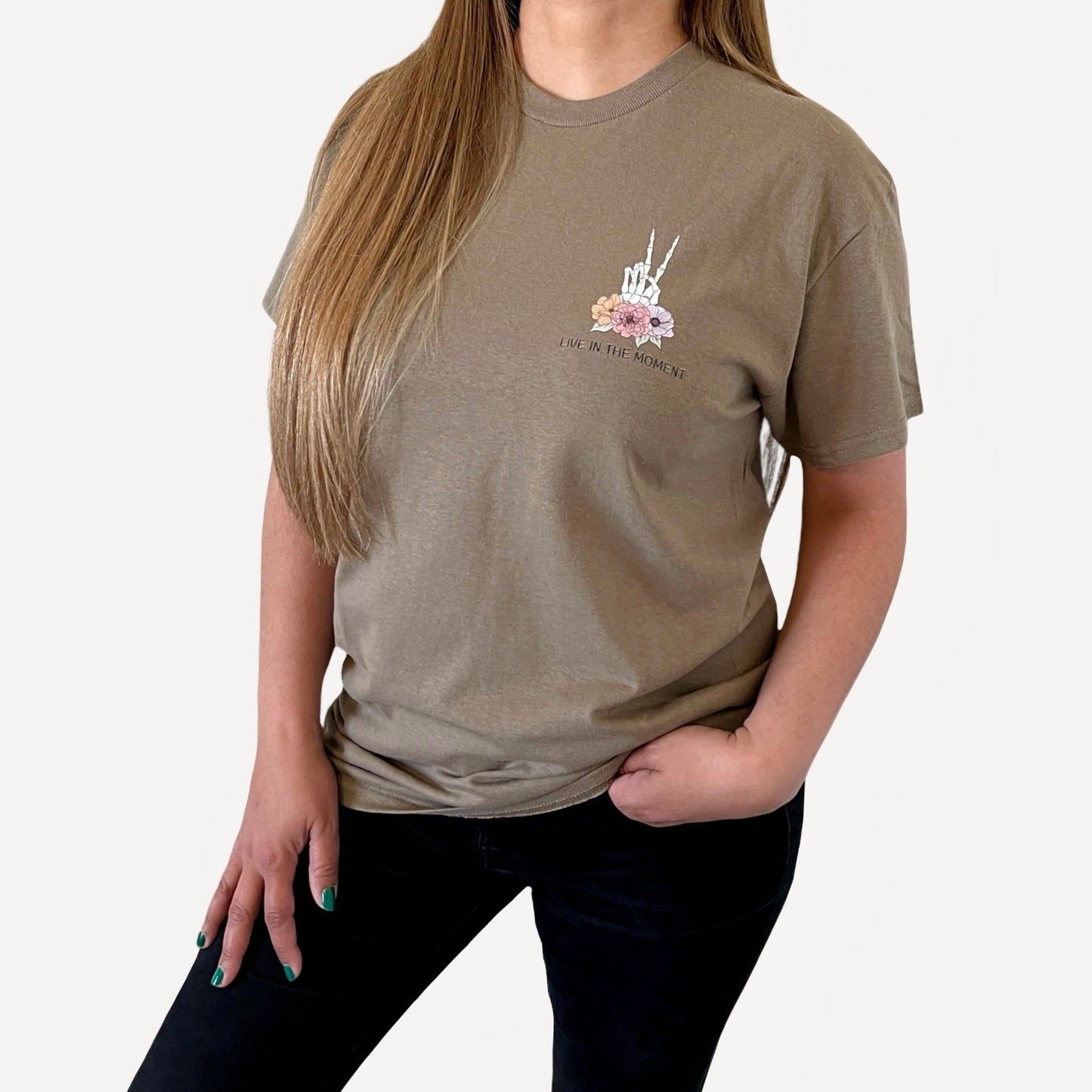 Live In The Moment T-Shirt in Savana Brown
