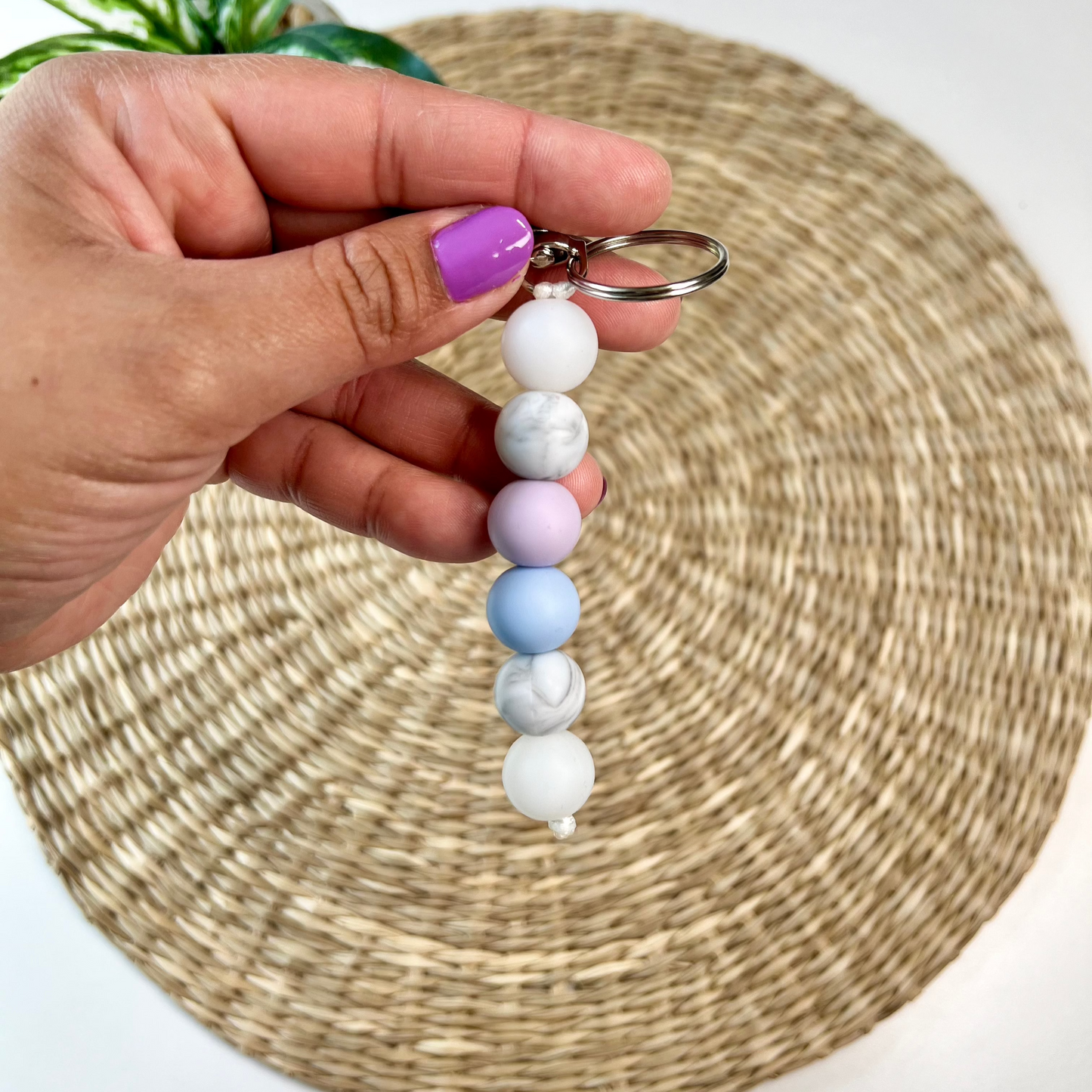 Berries & Cream Silicone Beaded Keychain