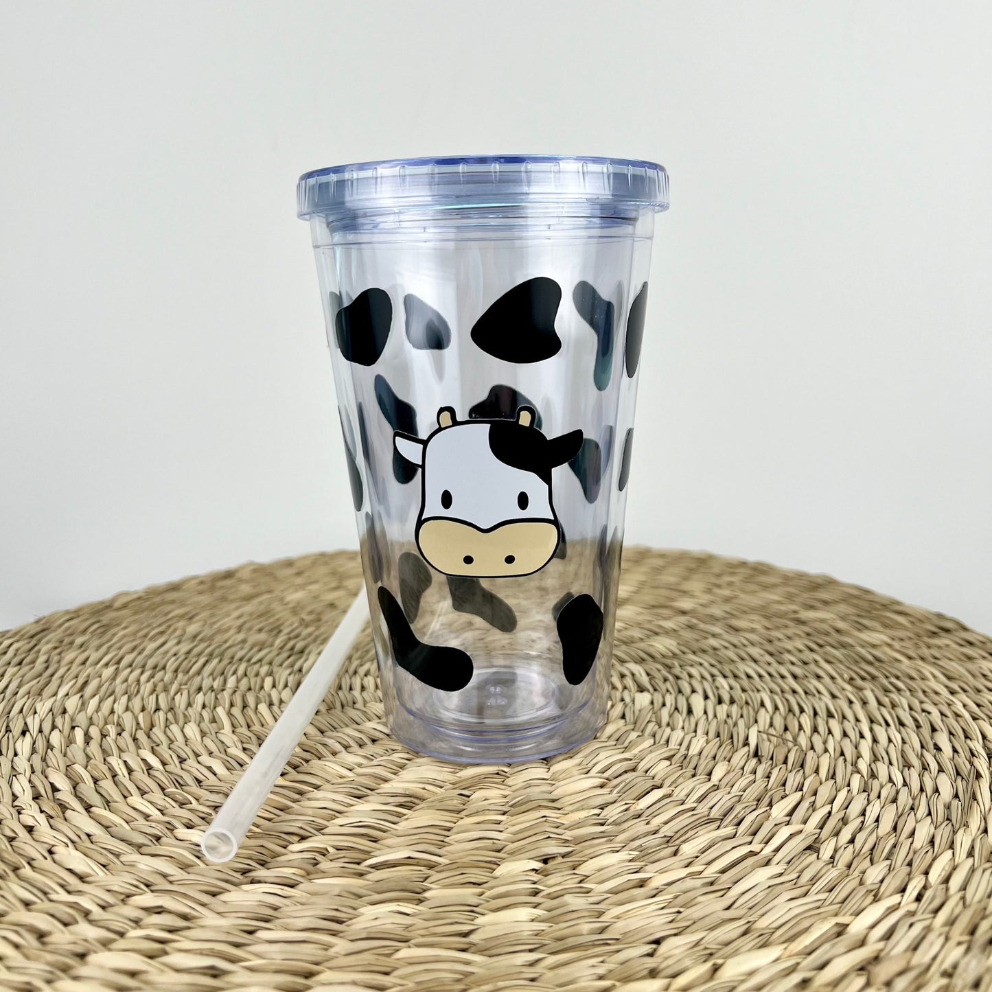 Black Cow Print 16 oz Insulated Tumbler Cup