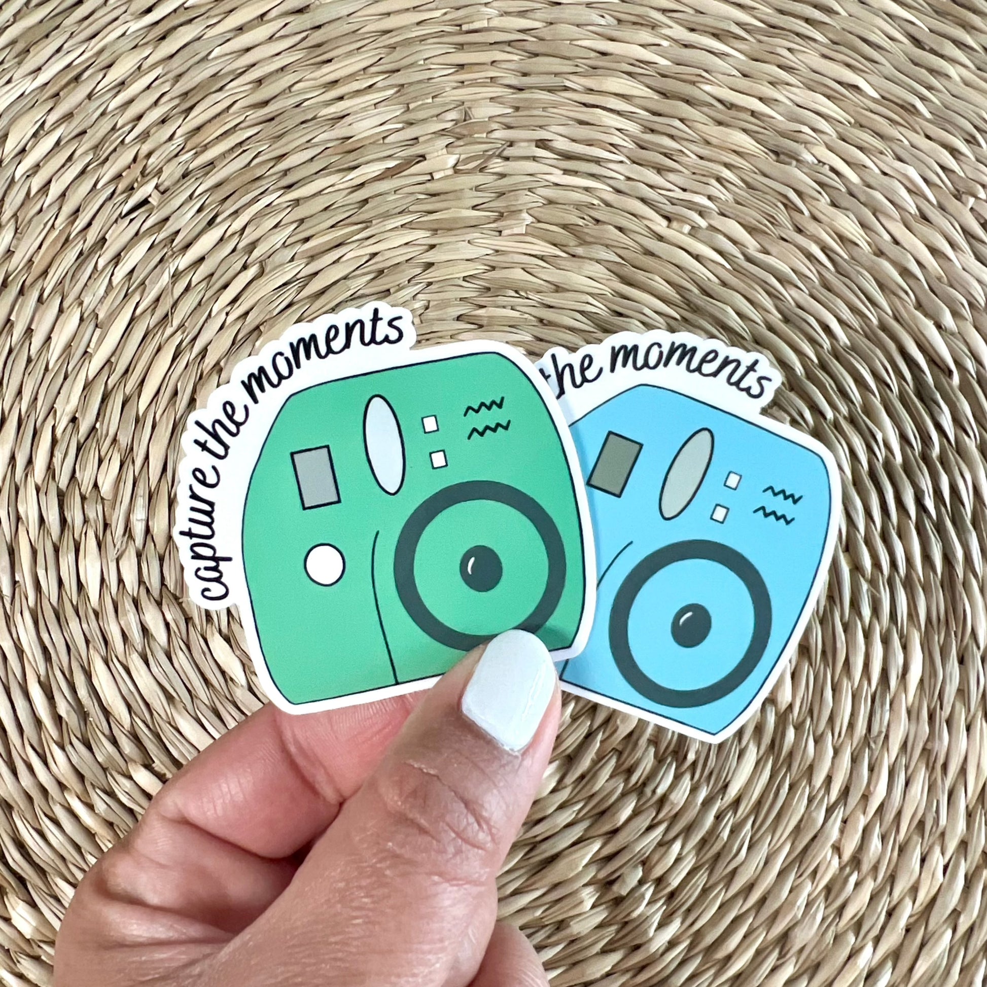 Capture the Moments Sticker in mint green and sky blue