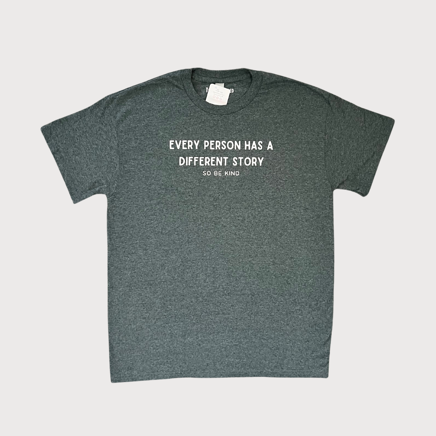 Every Person Has A Different Story T-Shirt in Heather Gray color