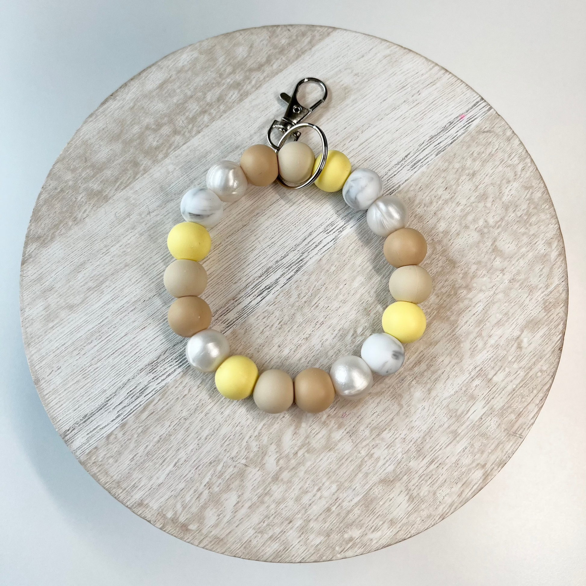 Lemon Custard Silicone Beaded Keychain