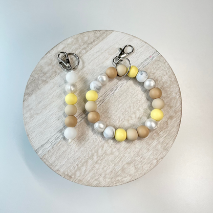 Lemon Custard Silicone Beaded Keychain