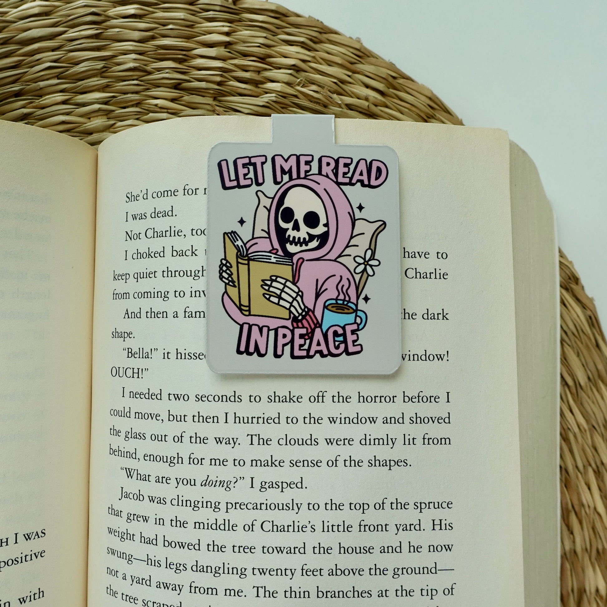 Let Me Read In Peace Skeleton Magnetic Bookmark