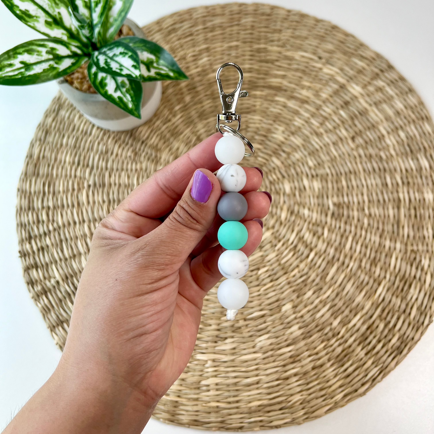 Mystical Forest Silicone Beaded Keychain