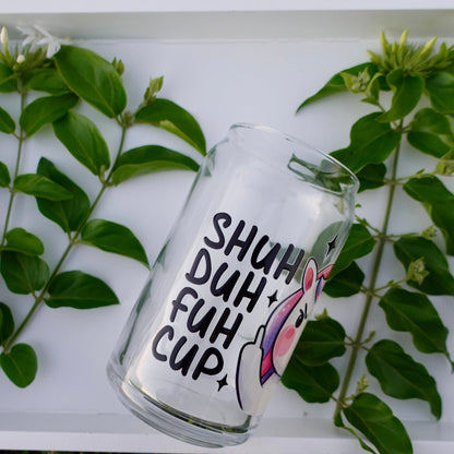 Shuh Duh Fuh Cup Unicorn 16 oz Glass Can Cup