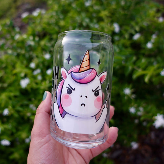 Shuh Duh Fuh Cup Unicorn 16 oz Glass Can Cup