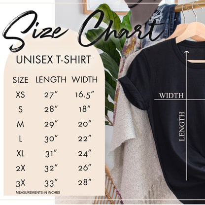 unisex t-shirt sizing chart