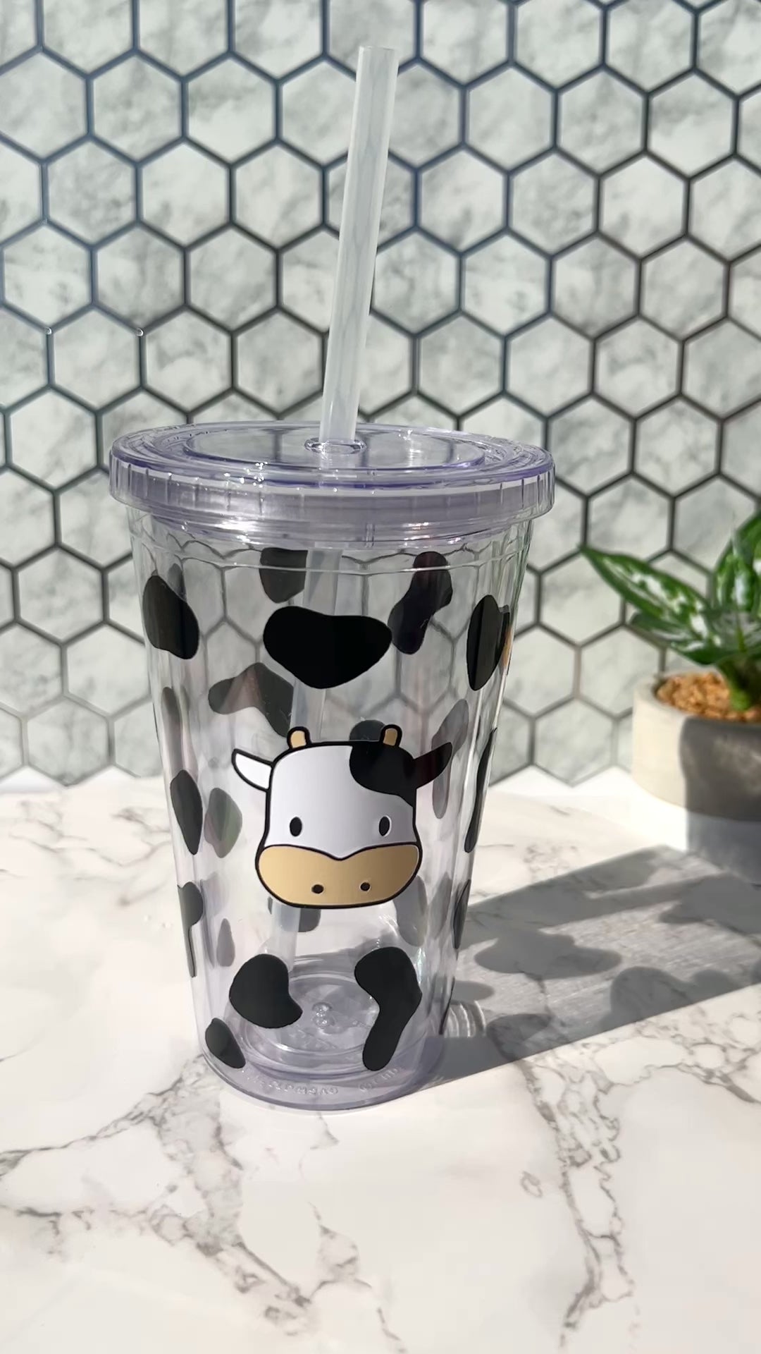 Cow Print 16 oz Insulated Tumbler Cup – Luna K Studios